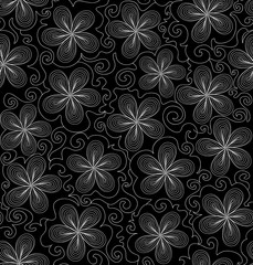Beautiful abstract vector seamless pattern with flowers. You can use any color of background
