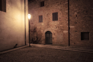 Old european city at night