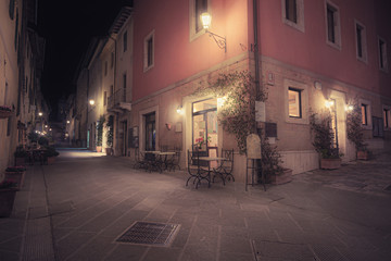 Old european city at night