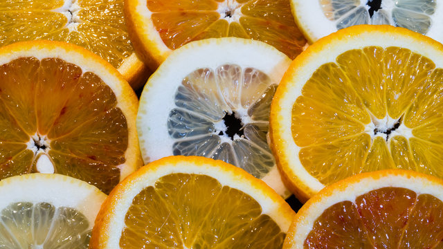 Colorful Round Citrius Fruit Background