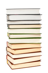 Stack of books isolated on white background