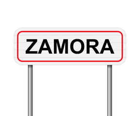 Welcome to Zamora, Spain road sign vector