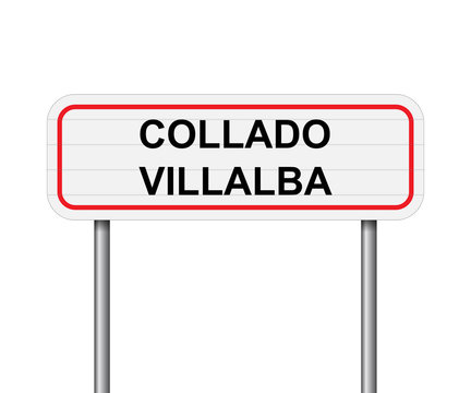 Welcome to Collado Villalba, Spain road sign vector
