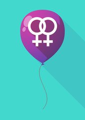 Long shadow balloon with a lesbian sign