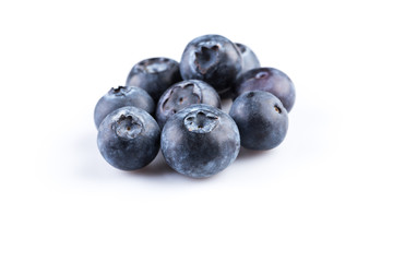 Blueberries on white background