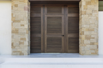 exterior front door, brown