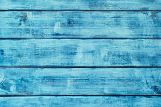 Wooden blue horizontal boards