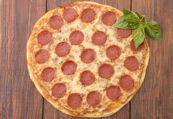 Pepperoni Pizza, isolated on white background