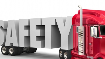 Truck Driver Safety Training Pulling 3d Word Transportation - Powered by Adobe