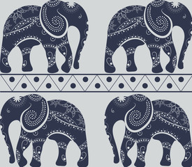 Pattern With Ornamental Elephant