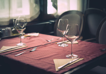 Served table at restaurant