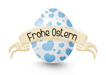 Frohe Ostern - Osterei mit Banner