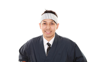 笑顔の寿司職人