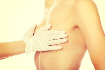 Young woman before breast surgery