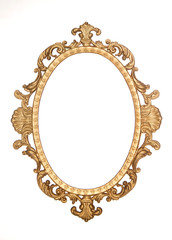 Gold gilt decorative rococo frame - obrazy, fototapety, plakaty