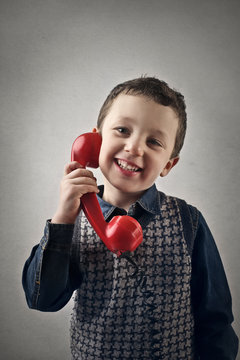 Kid doing a call