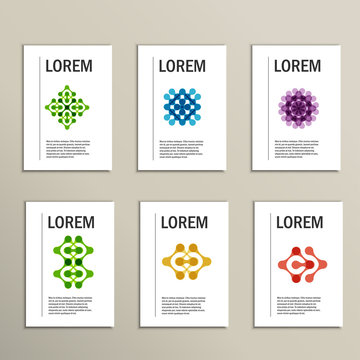 Vector brochures with abstract figures. Design pattern