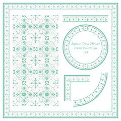 Vintage Frame Pattern Set 114 Square Cross Flower
