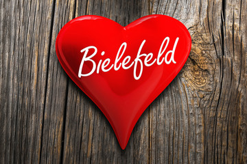 Bielefeld – rotes Herz mit Inschrift