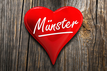 Münster – rotes Herz mit Inschrift
