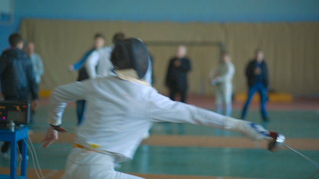 fencers on a training