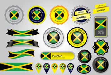 Made in Jamaica Seal, Jamaican Flag (Vector Art)