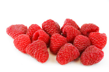fresh raspberry in the container tray