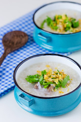 Rice congee mixed with meat