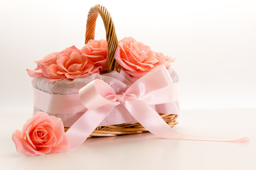 Basket with roses