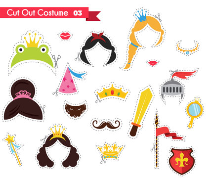 paper cut out for kids with prince and princess theme. can be used as a props for a theamed party