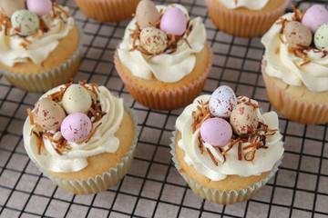 Homemade Easter eggs cupcakes