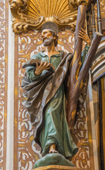 Fototapeta na wymiar Granada - The carved statue of Saint Philip the apostle
