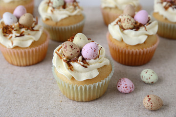 Homemade Easter eggs cupcakes