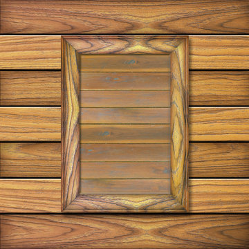 Wooden frame on wooden background