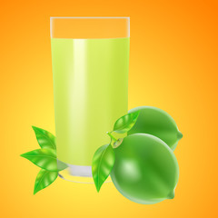 glass-of-lime-juice-and-mint-isolated-on-orange-background