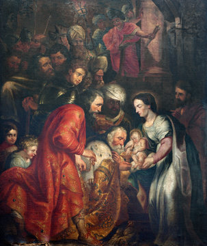 Brussels -  Adoration of The Magi from Saint John the Baptist church