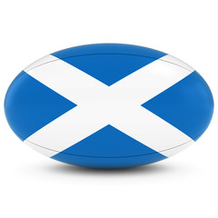 Scotland Rugby - Scottish Flag on Rugby Ball on White