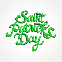 3D effect text of Saint Patrick's Day on white background
