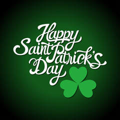 Text of Saint Patrick's Day with decorative three-leaved shamroc