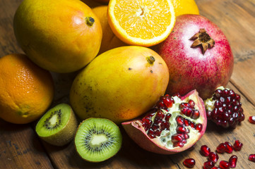 Fototapeta na wymiar mix of exotic fruits