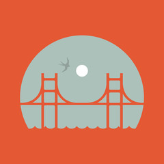 San Francisco bridge vector design template
