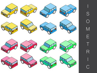 Isometric transport icon set.