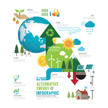 Infographic eco energy of the world concept with icons vector.
