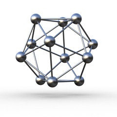 Molecular steel structure on a white background