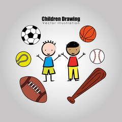 Fototapeta premium children drawing design 