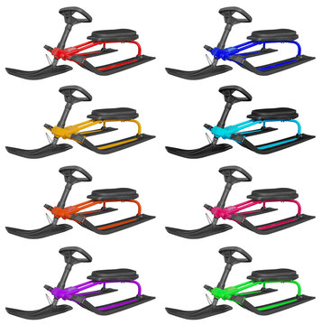 Snow sledge isolated - colorful