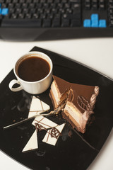 Dessert-slace of cake