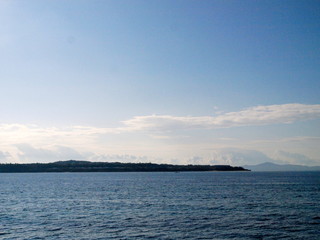 Fototapeta premium Seascape from ferry“Gusuku”,Iejima／Okinawa
