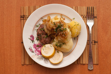 Belarusian potatoes with meat and vegetables