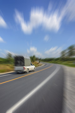 Pick up truck motion blur